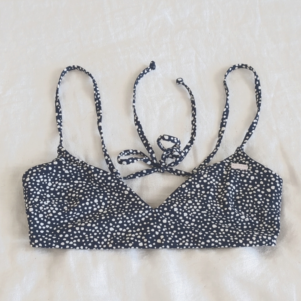 Roxy bikini top navy polka dots xs